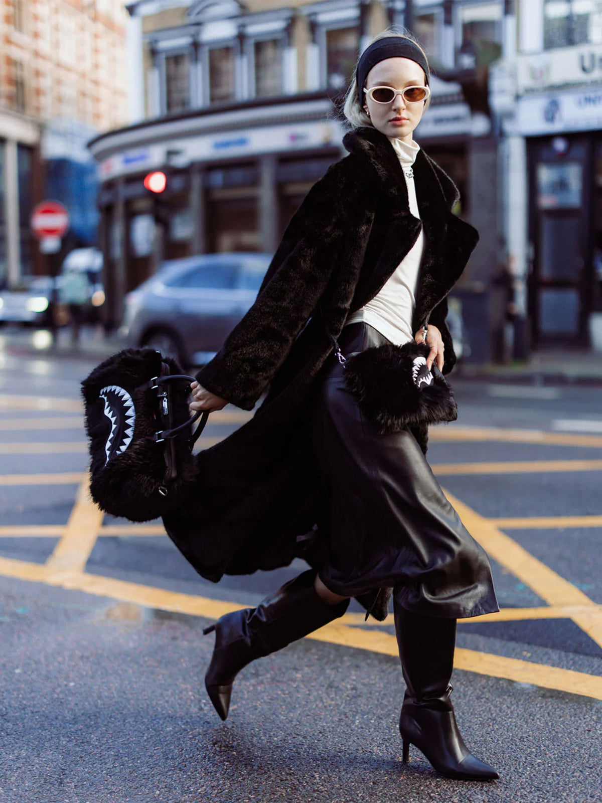 SPRAYGROUND FURZILLA SHARK (NIGHT) CROSSOVER CLUTCH