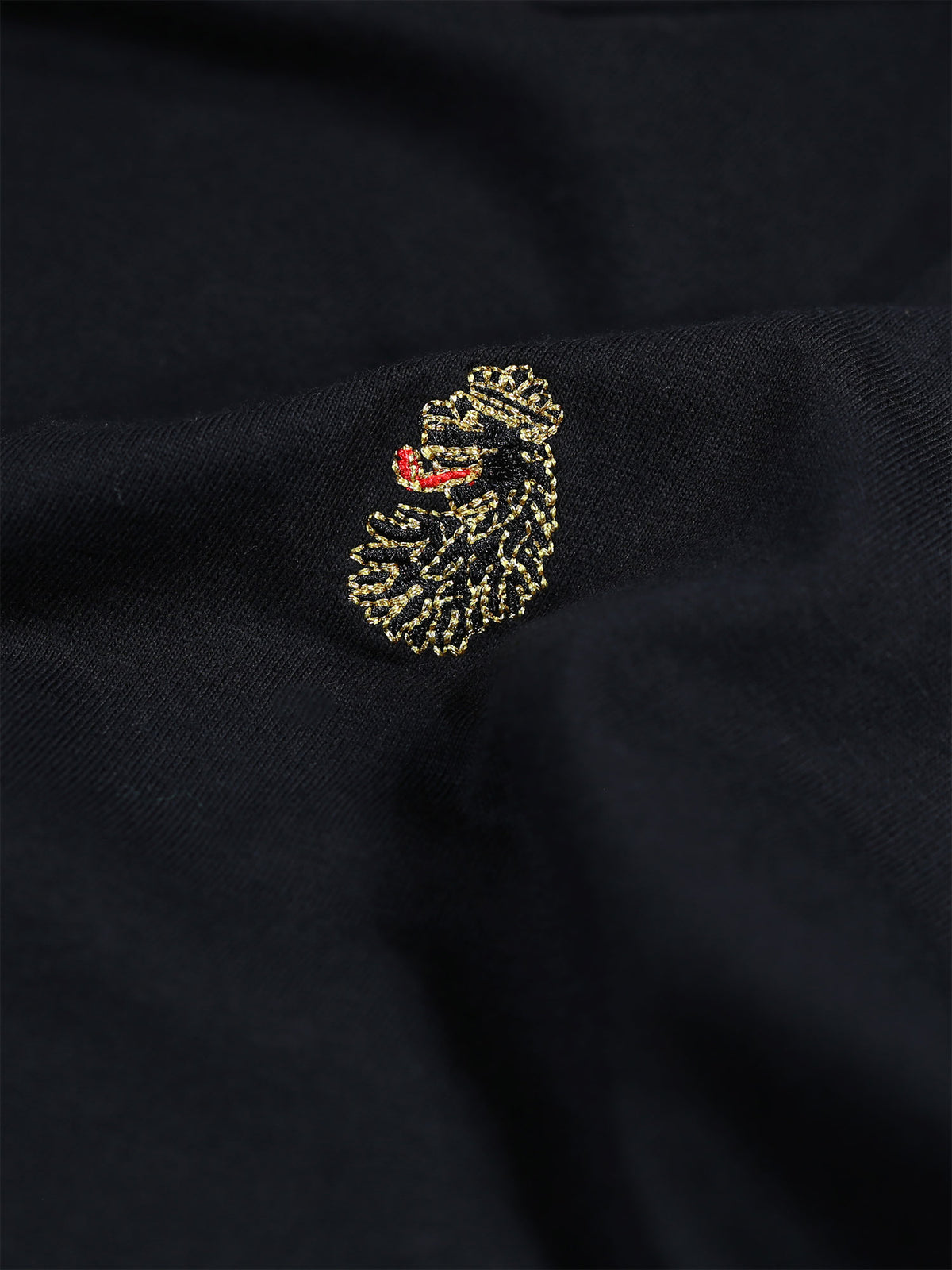 Men's black t-shirt with crew neck and short sleeves.