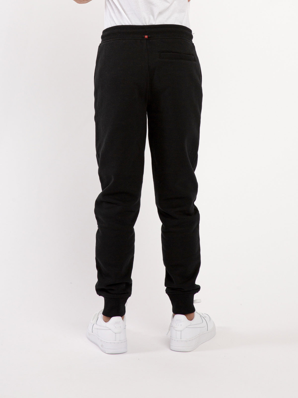 Boy's black joggers with fleece, back view