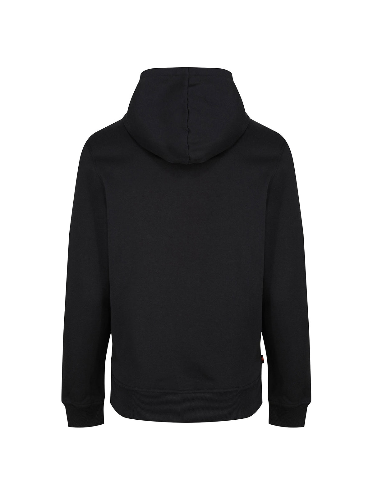 Boy's black hoodie with cotton, back view