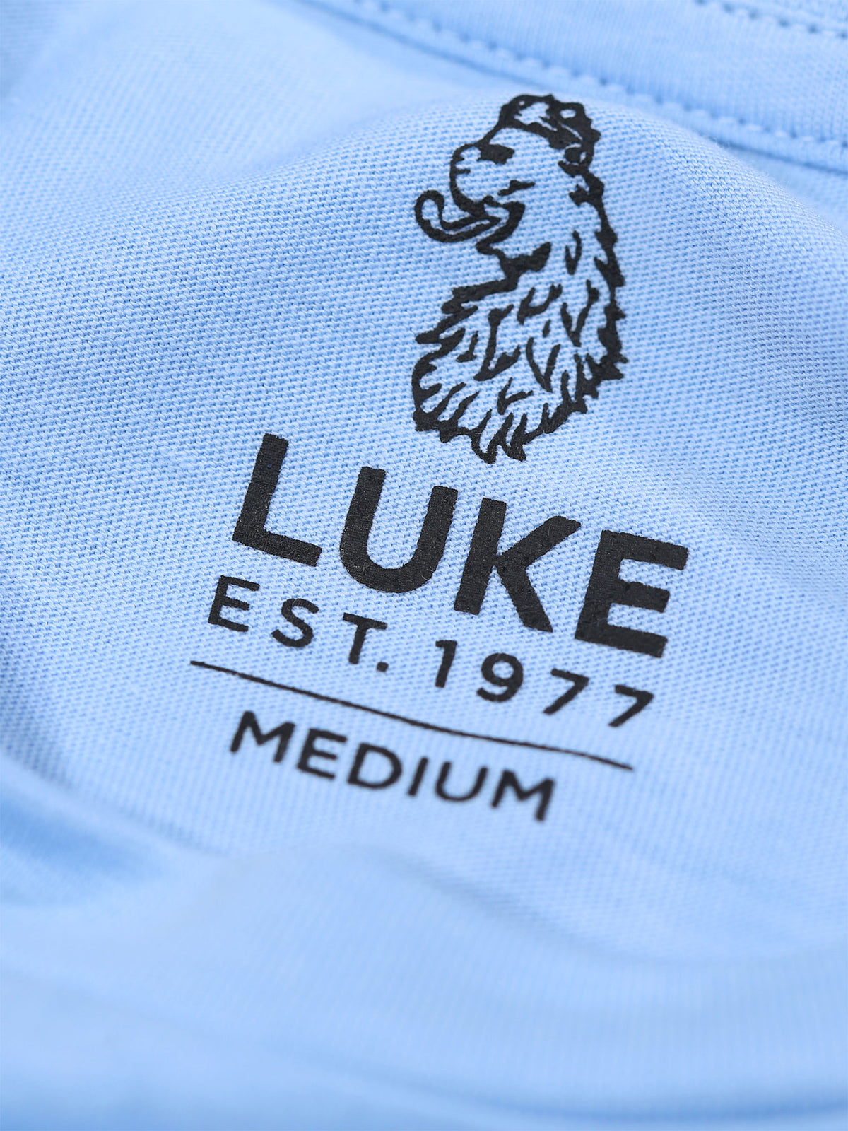 Men's blue t-shirt with crew neck.