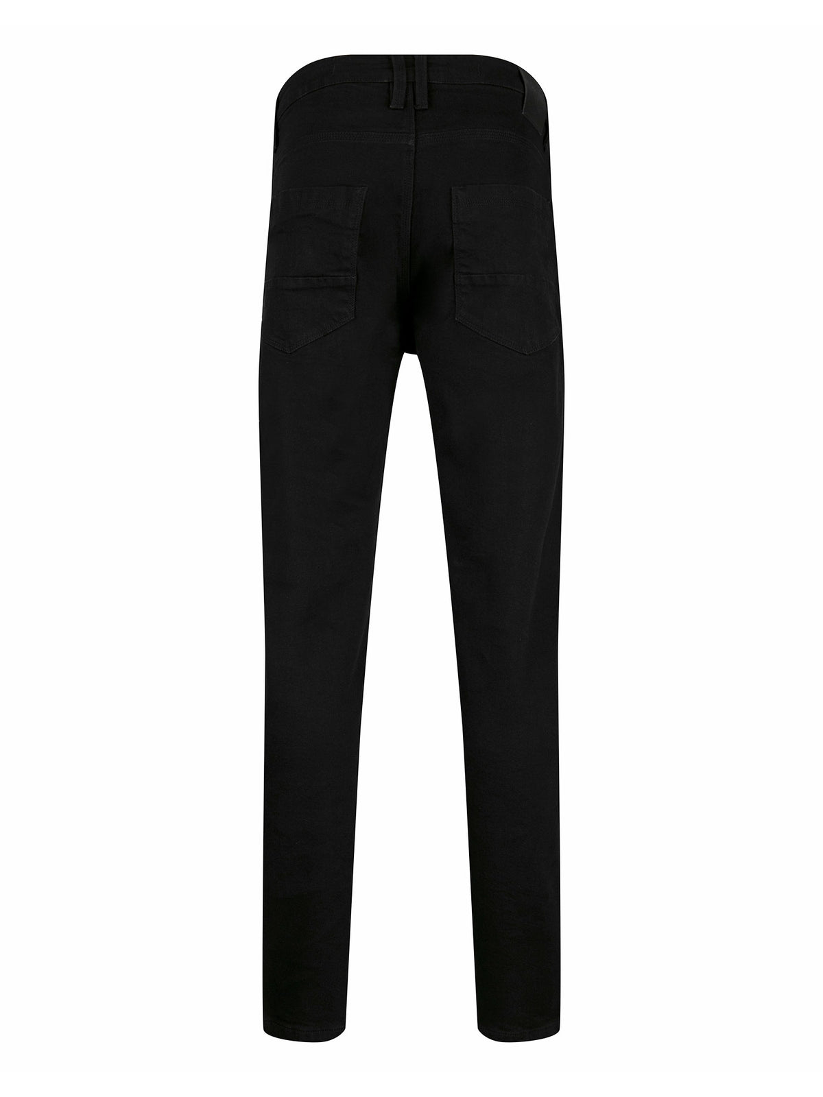 Men's black jeans, back view/