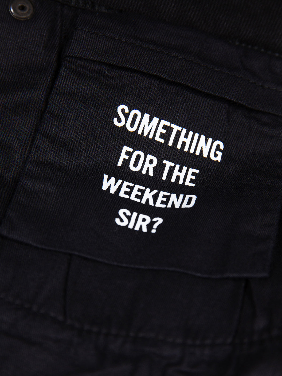 Men's black jeans.