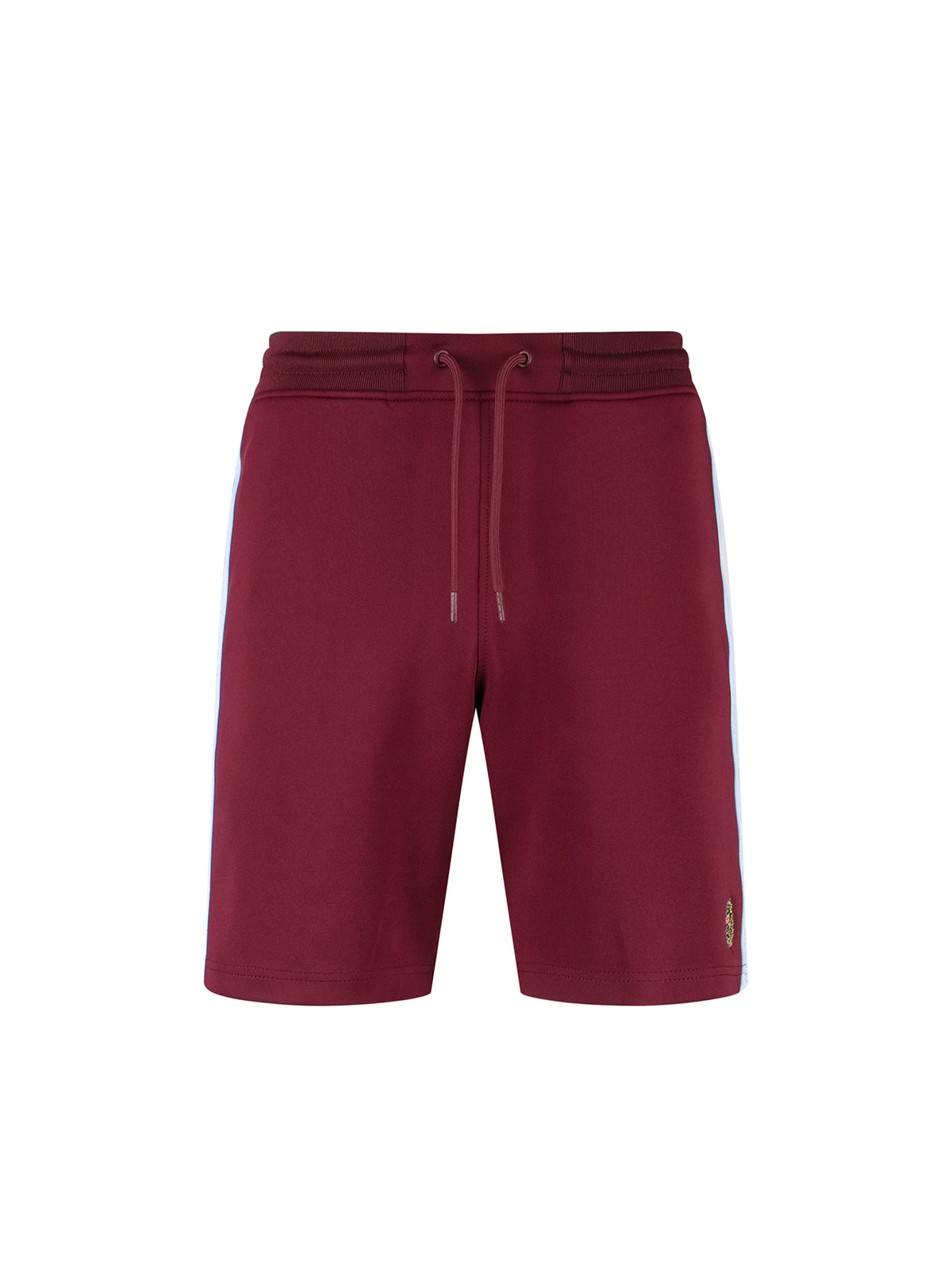 Men's red shorts with drawstring waistband.