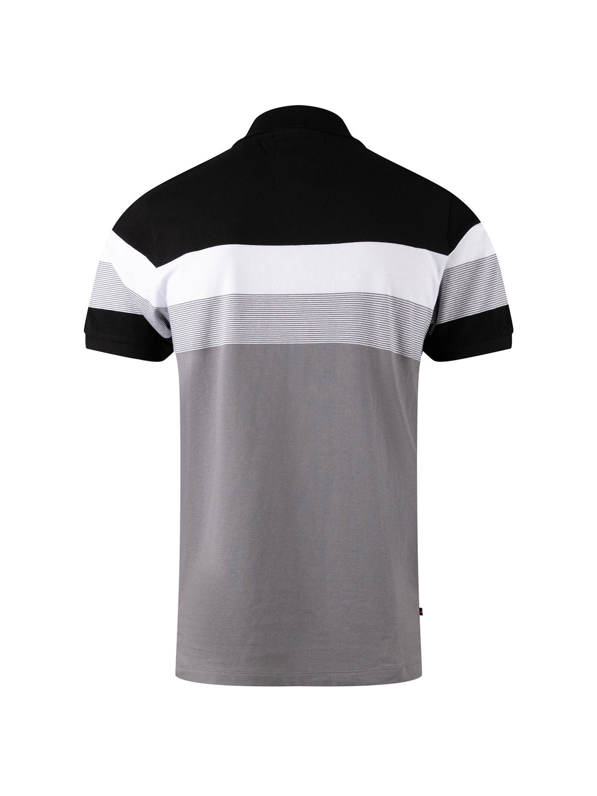 Boy's polo shirt with cotton and striped, back view