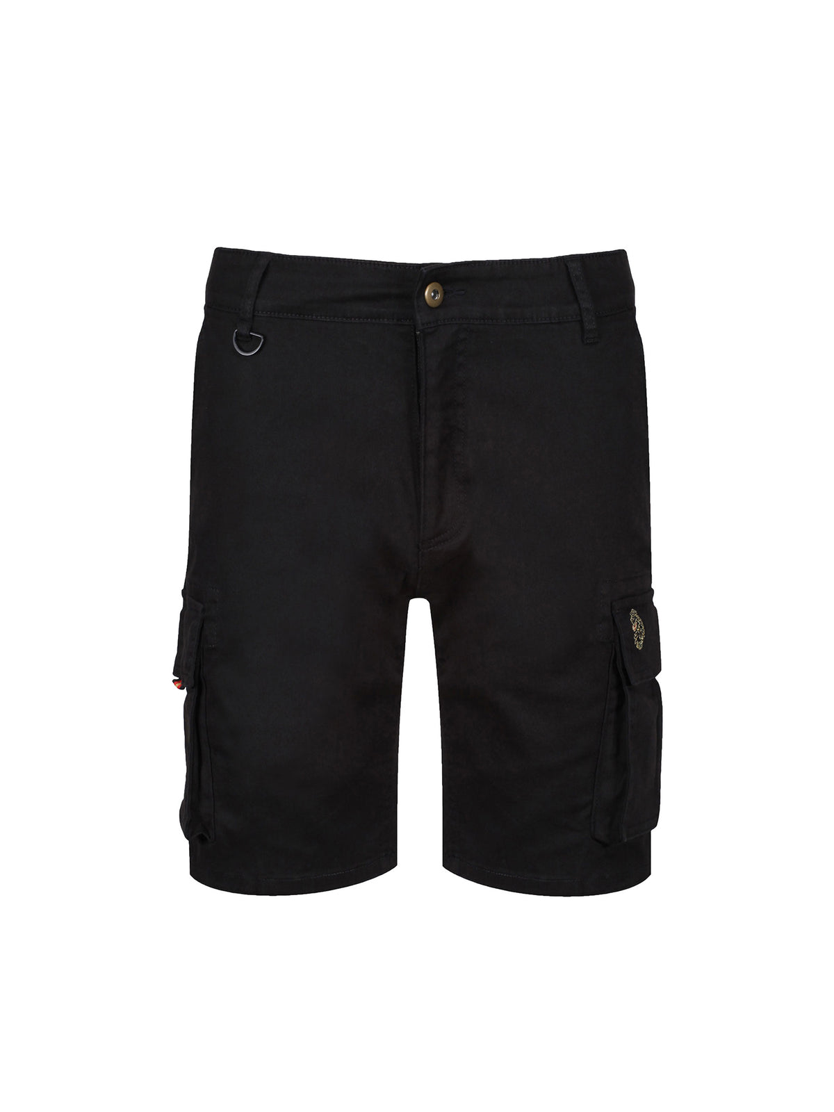 Men's black shorts with drawstring waistband.