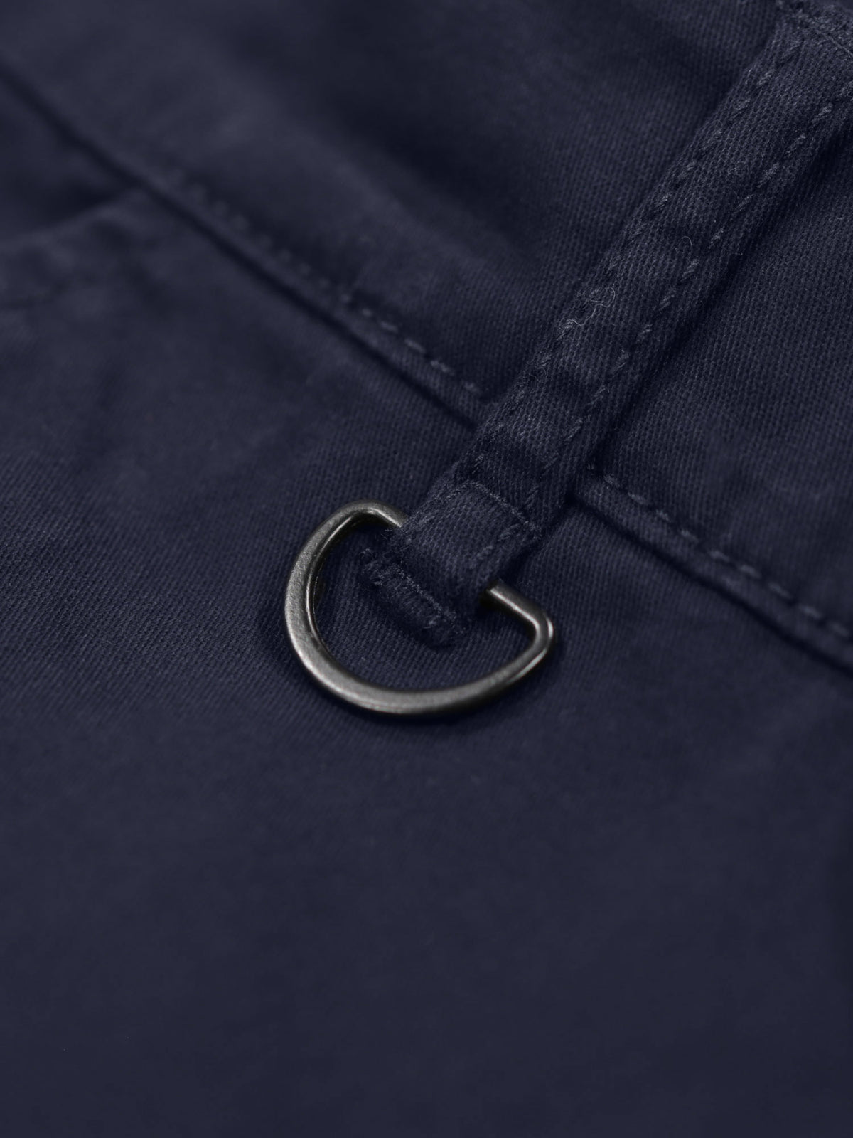 Men's navy shorts with drawstring waistband.