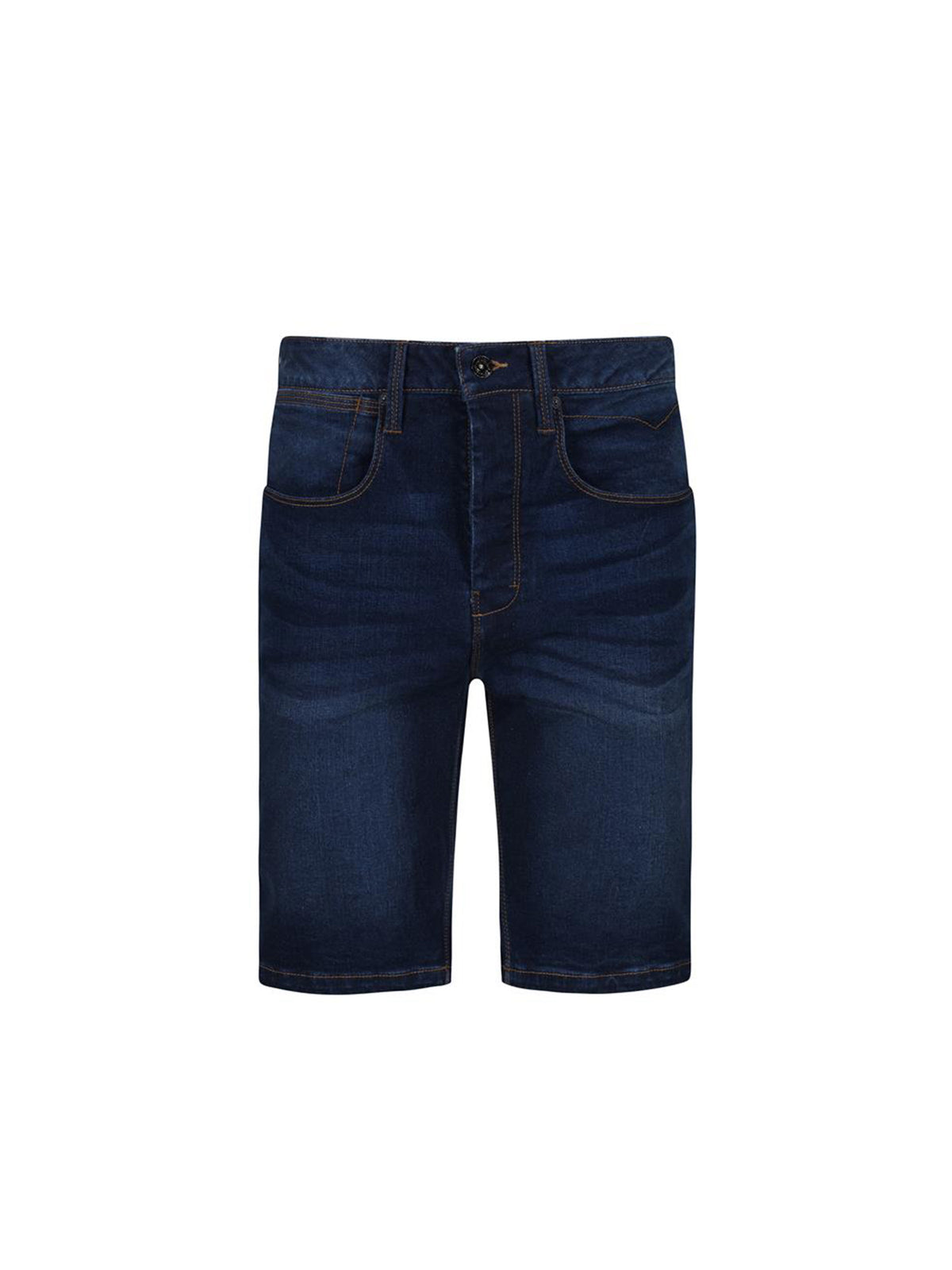 Men's blue shorts with drawstring waistband.