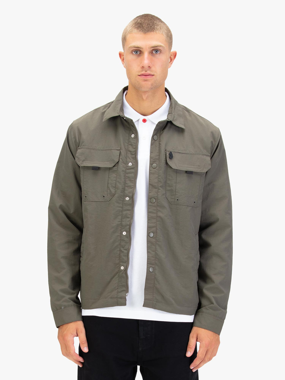 Men's green jacket.