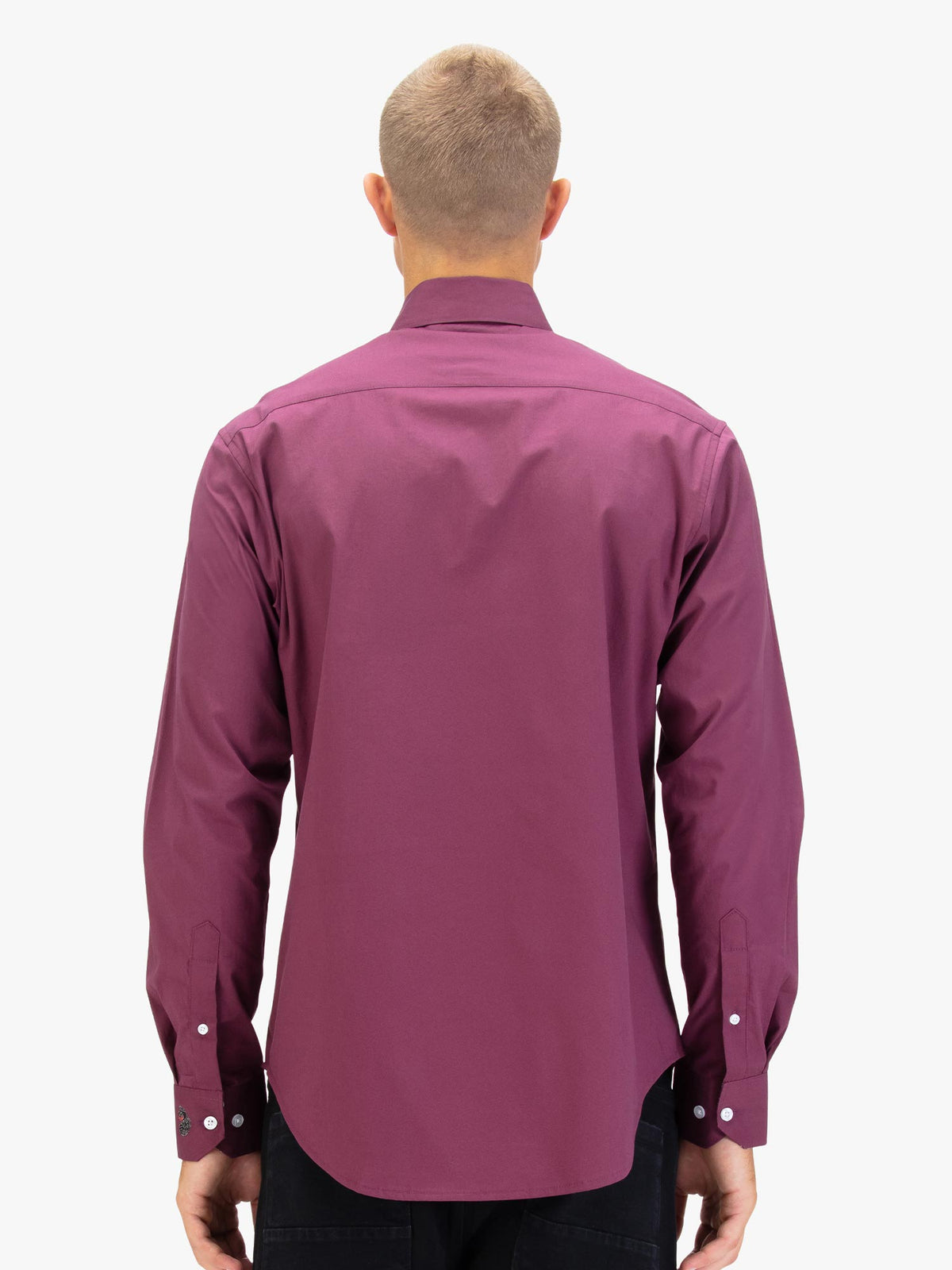 Men's red shirt with button-up front.