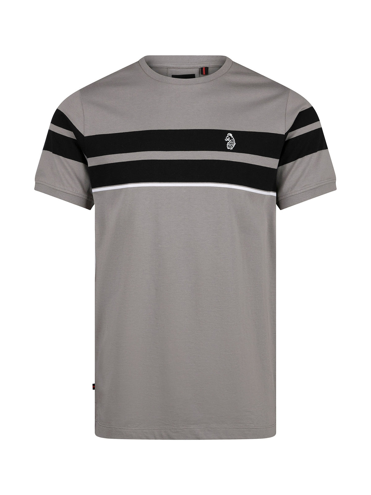 Men's grey t-shirt with crew neck and short sleeves.