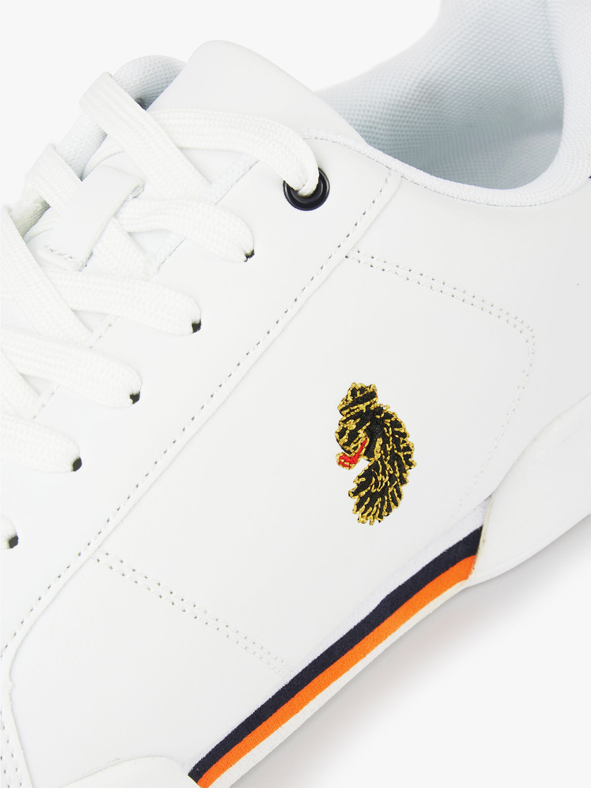 Men's white footwear.