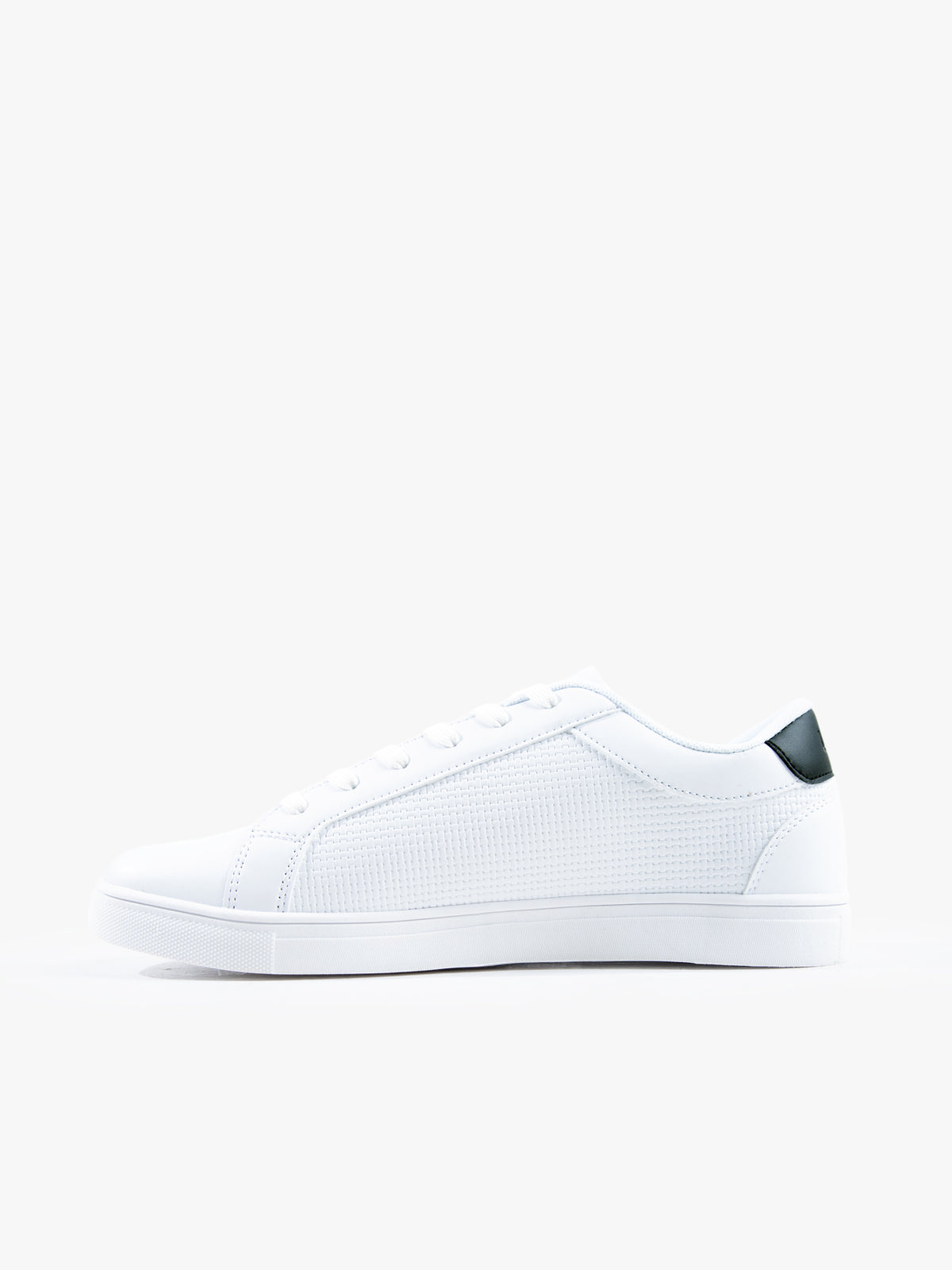 Men's white footwear.