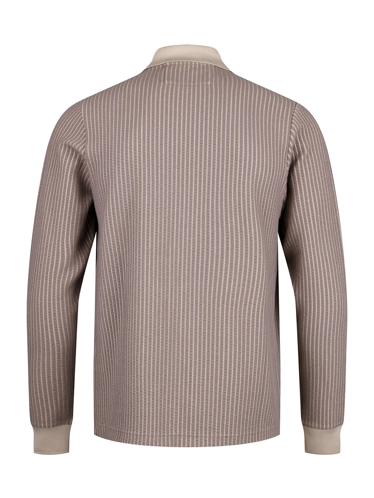 Men's brown polo shirt with polo collar.