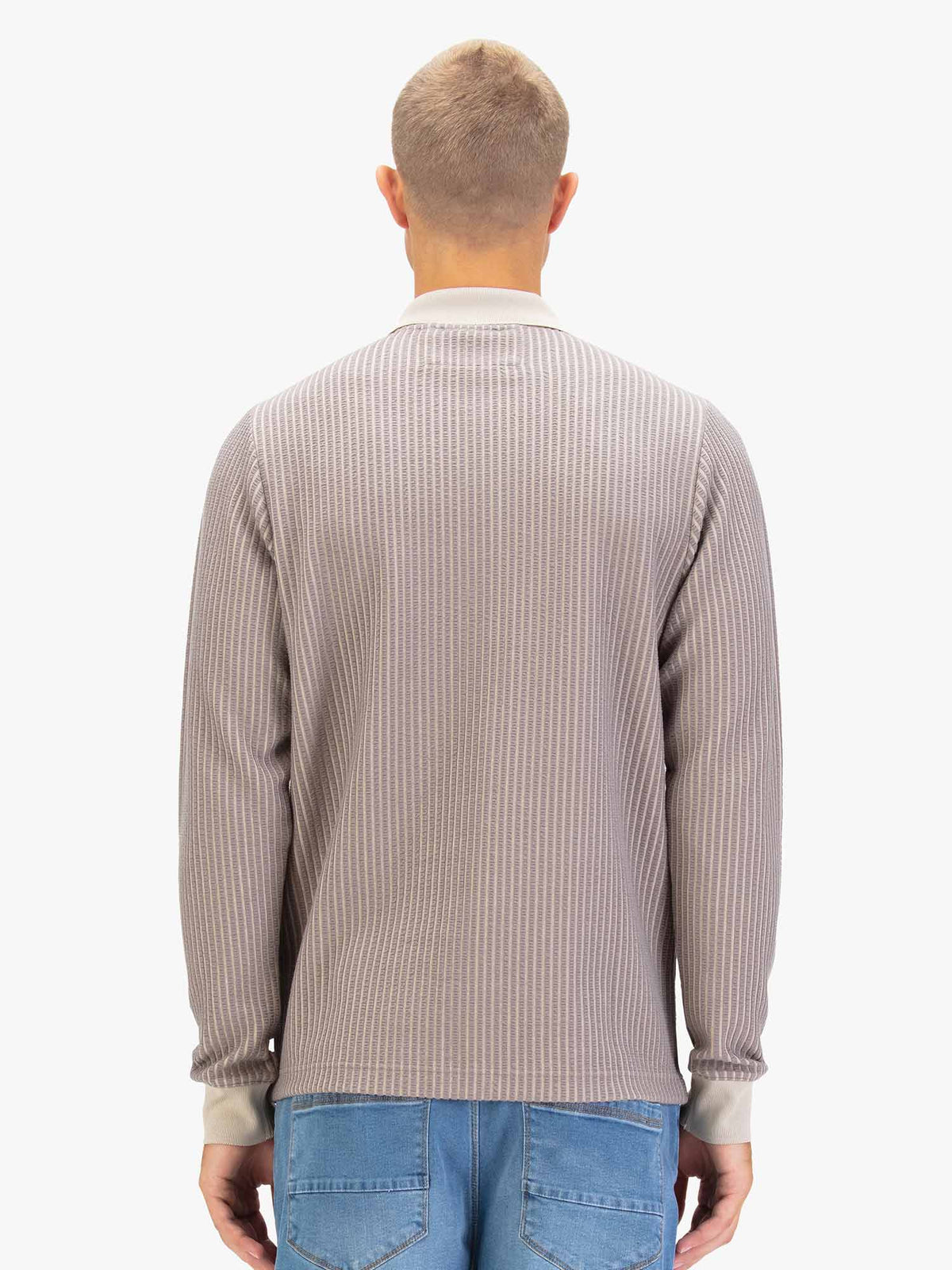 Men's brown polo shirt with polo collar.