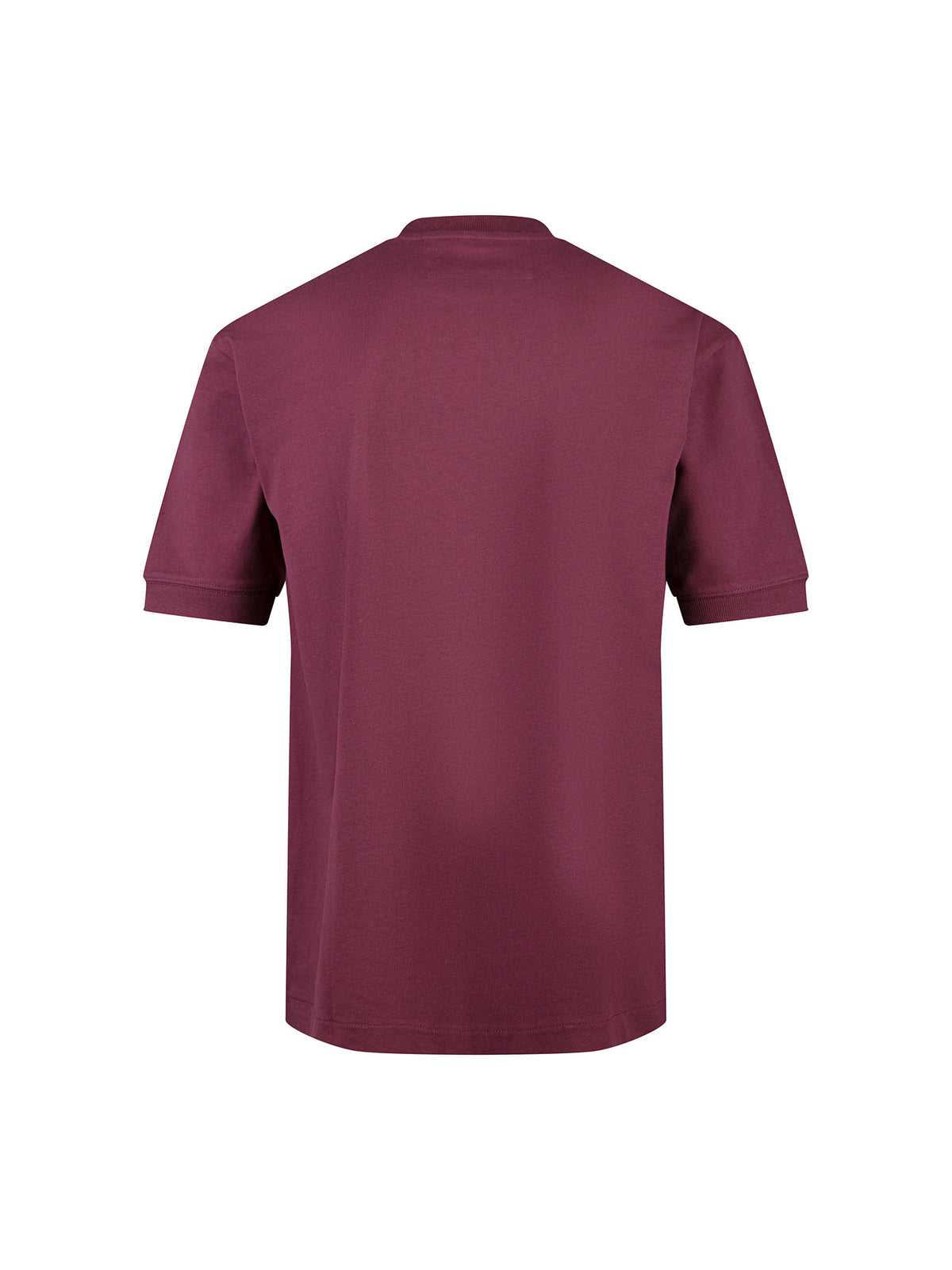 Men's relaxed-fit purple t-shirt with crew neck and short sleeves, detail view