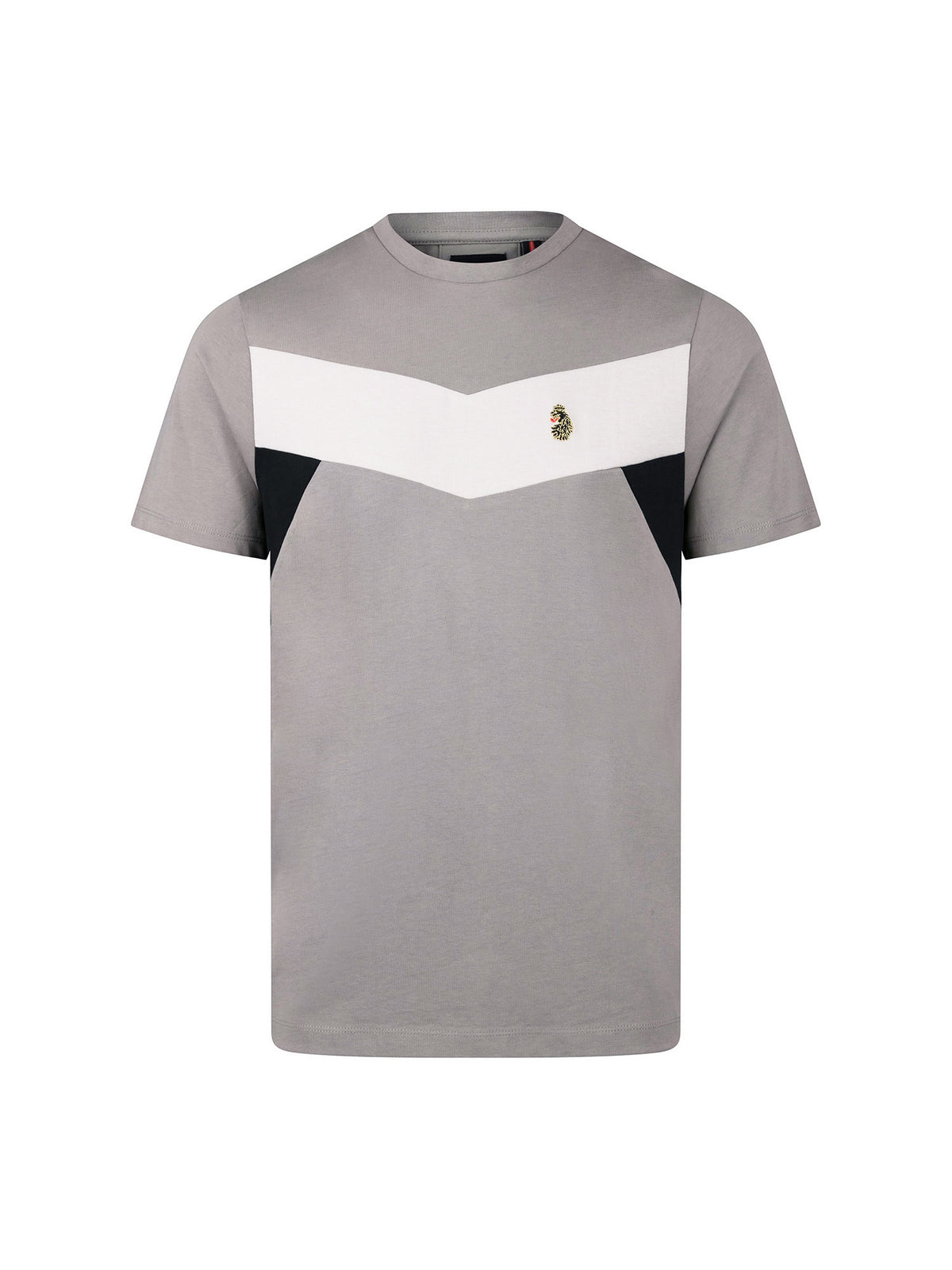Men's grey t-shirt with crew neck and short sleeves, front view