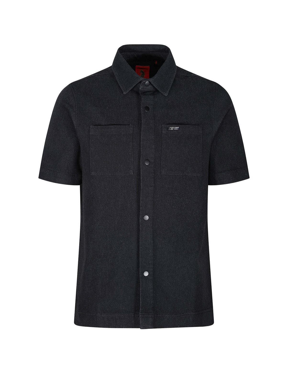 Men's grey shirt with button-up front.