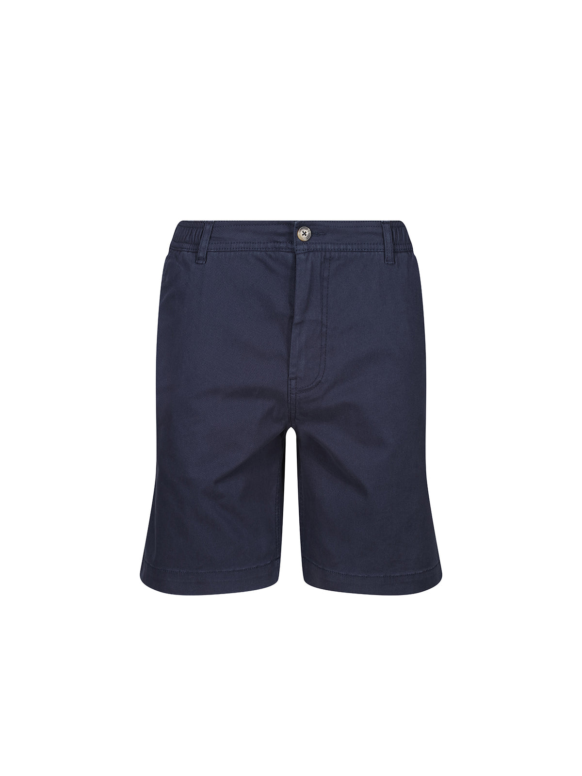 Men's navy shorts with drawstring waistband.