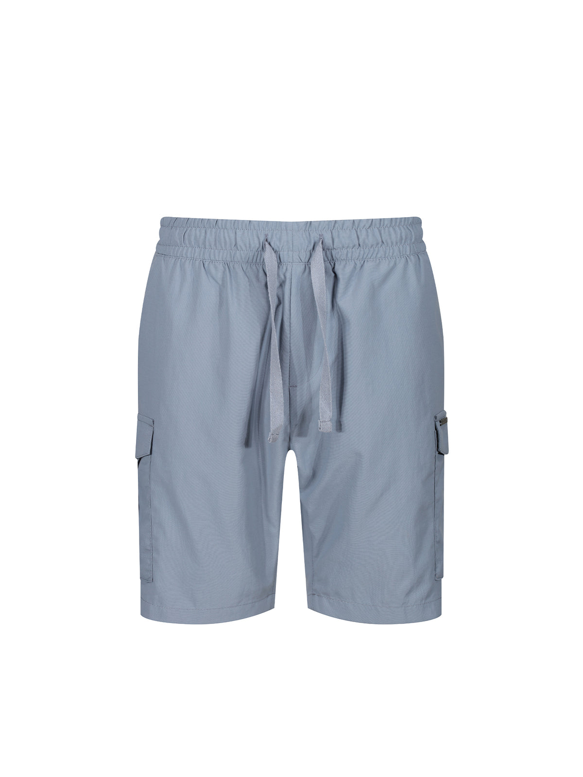 Men's blue shorts with drawstring waistband.