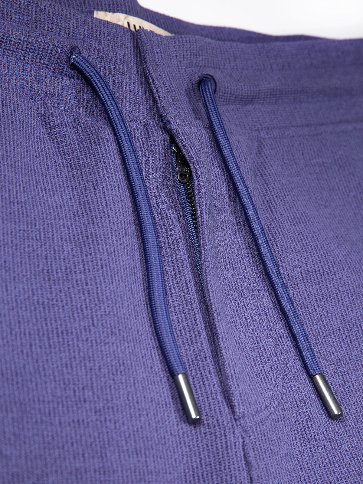 Men's purple shorts with drawstring waistband.