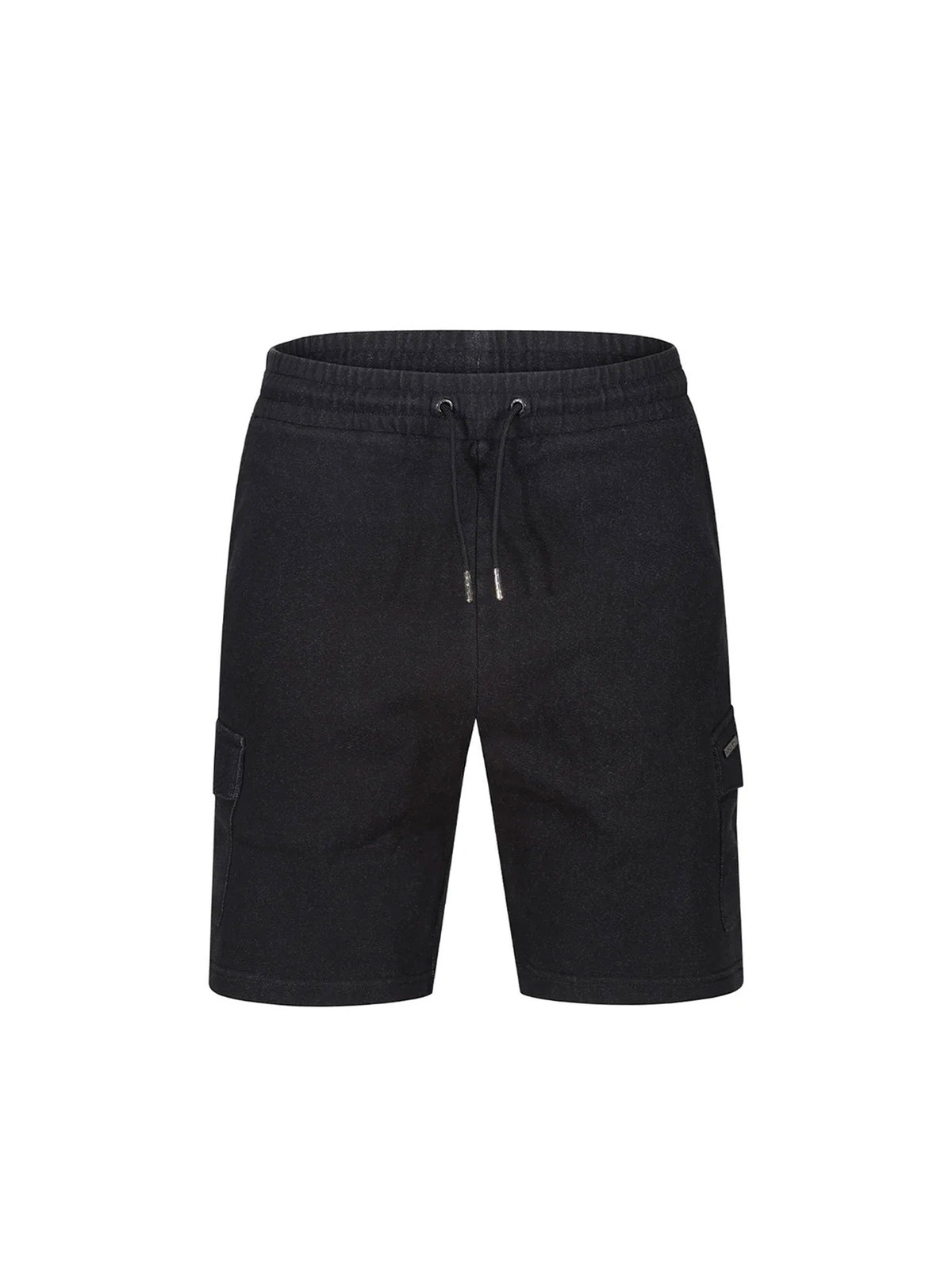Men's grey shorts with drawstring waistband.