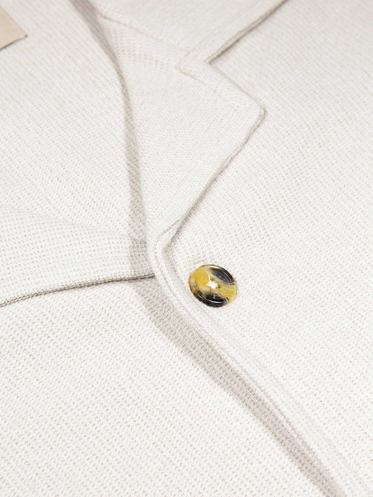 Men's grey shirt with Cuban collar and button-up front, detail view 2