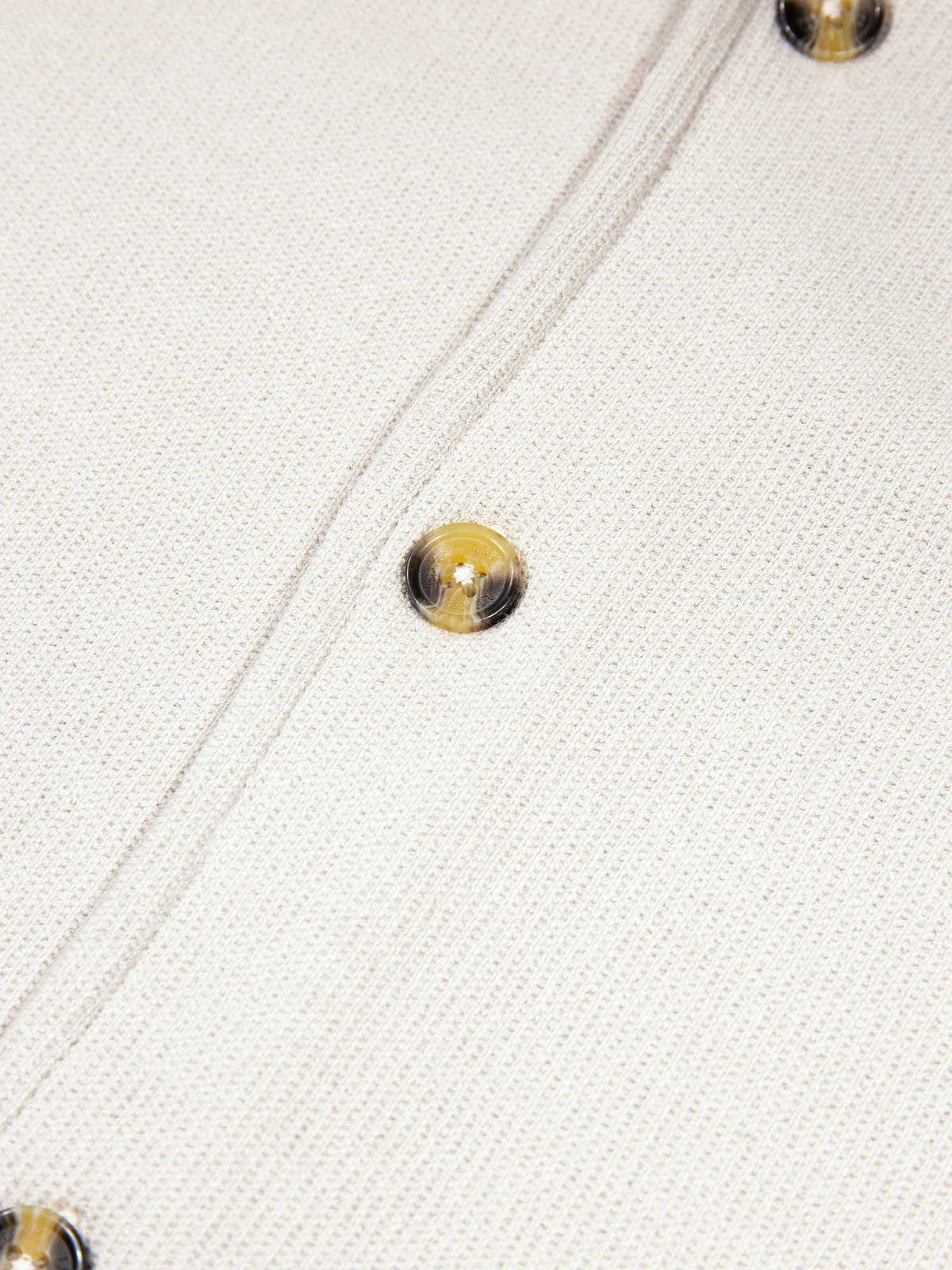 Men's grey shirt with Cuban collar and button-up front, detail view 3