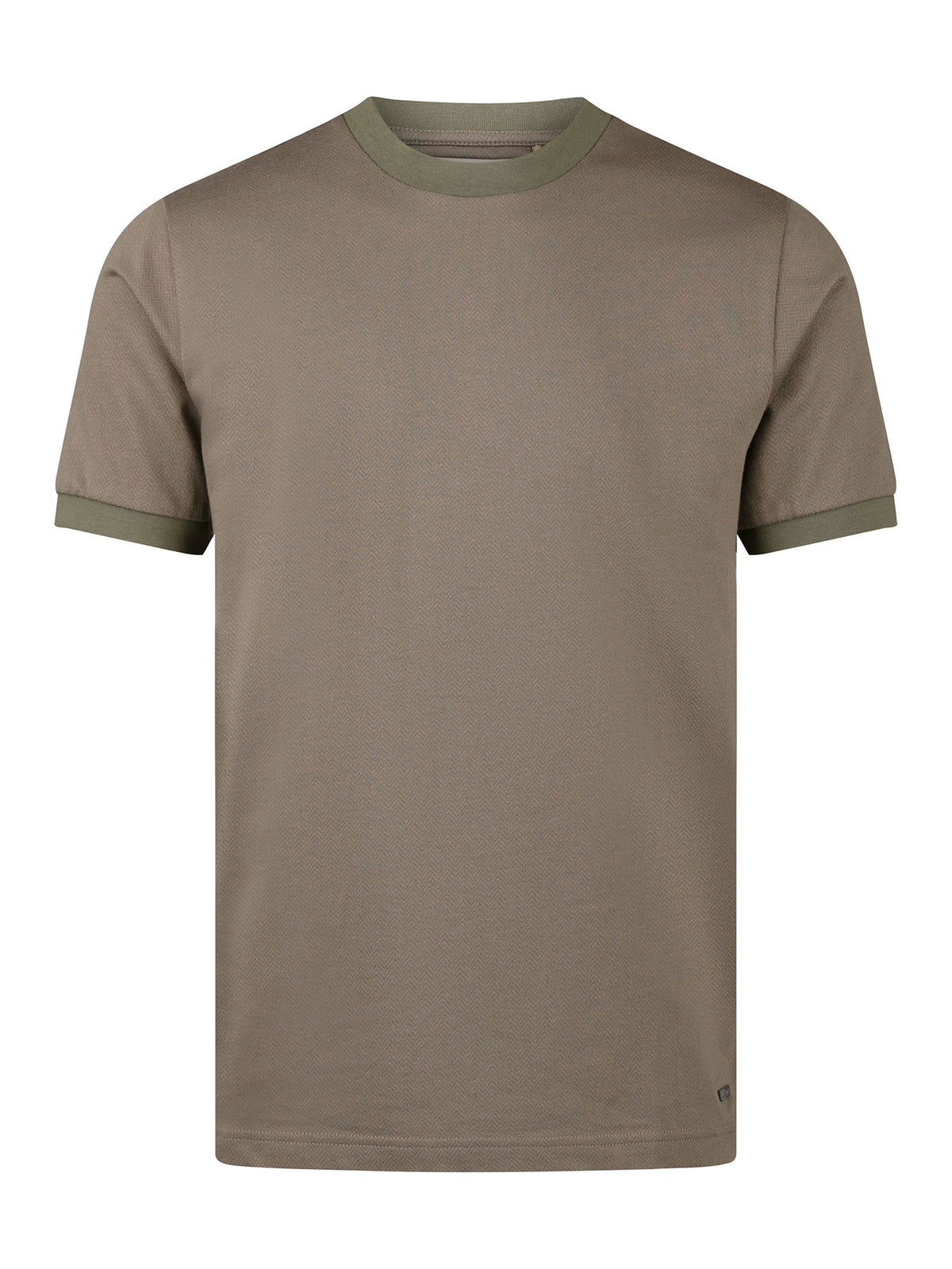 Men's brown t-shirt with crew neck and short sleeves.