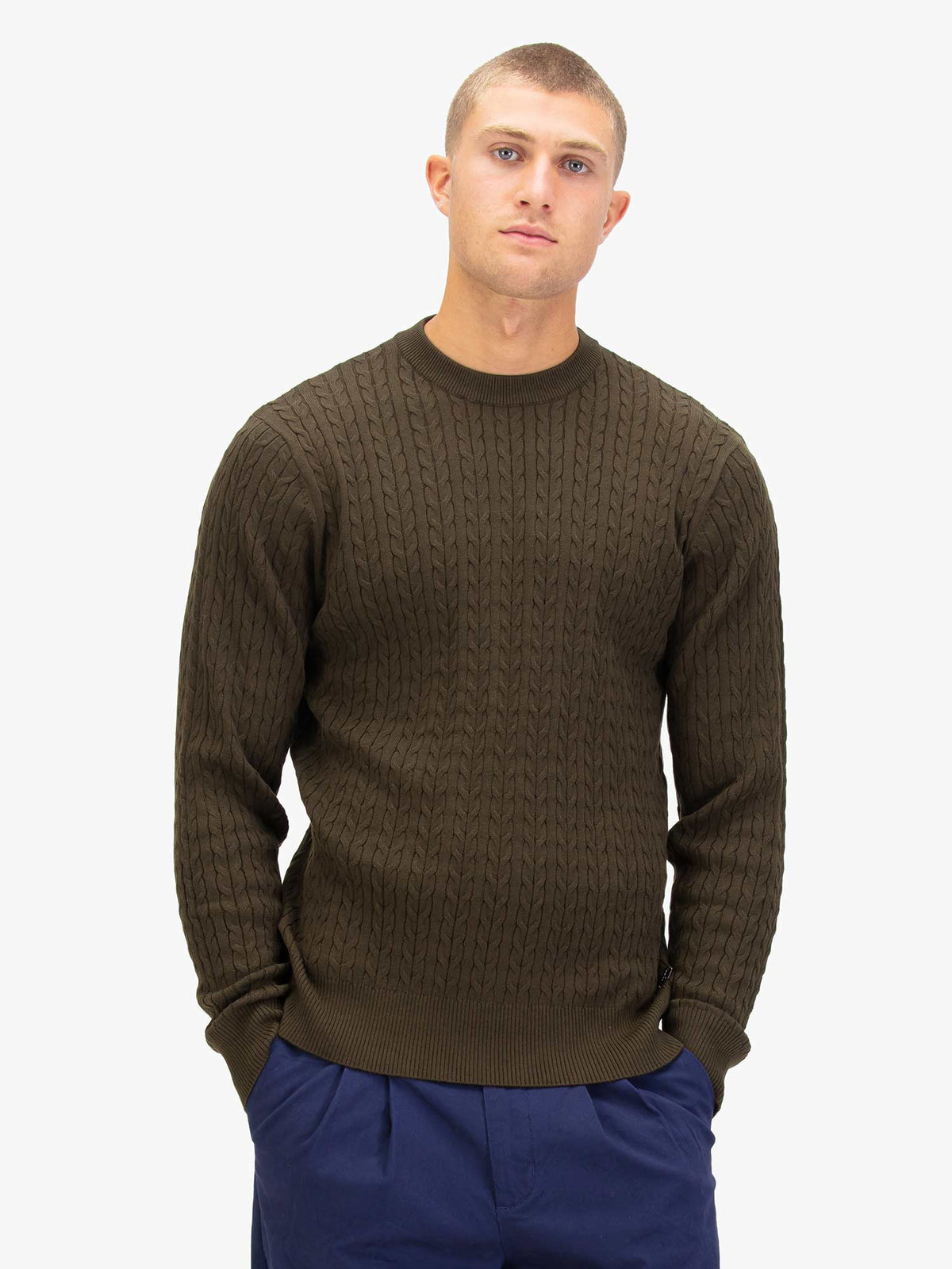 Men's green jumper.