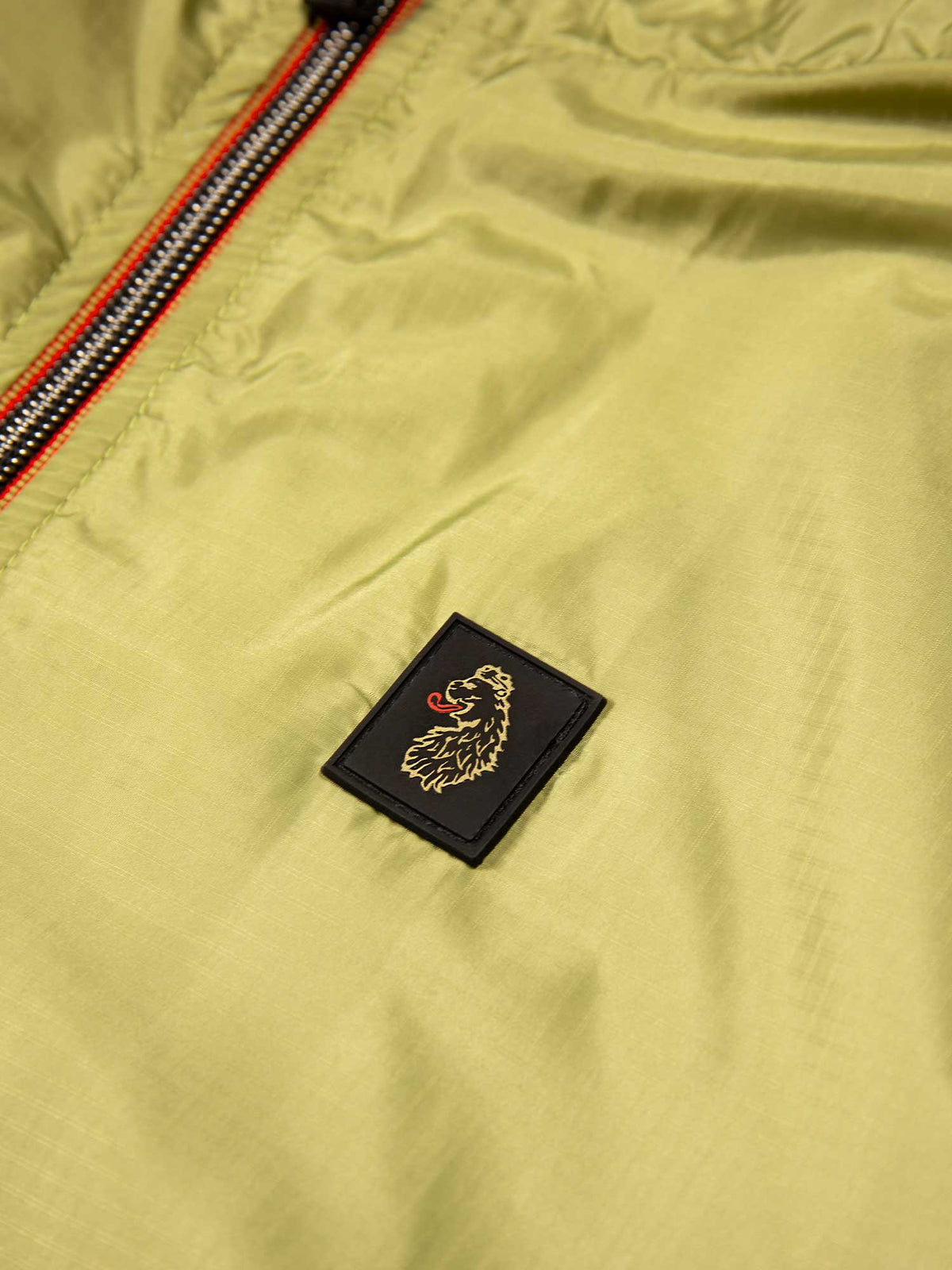 Men's green jacket with zip-up front, detail view 3