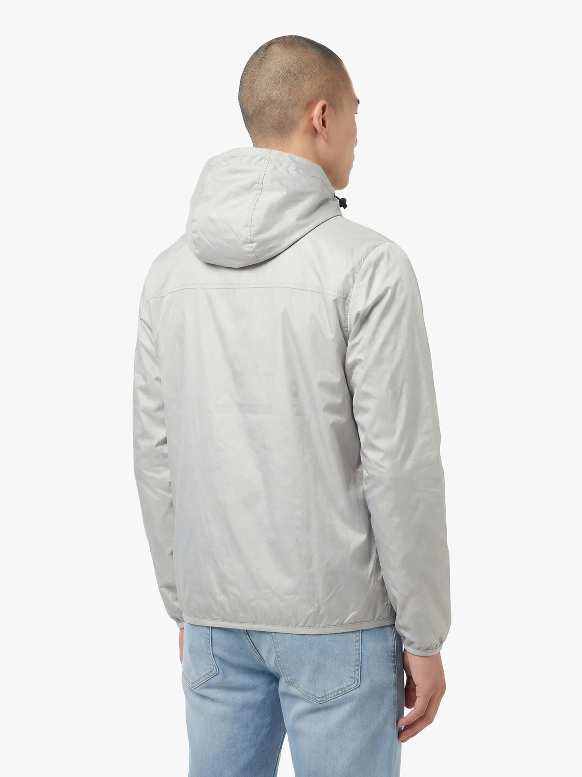 Men's grey jacket with zip-up front, detail view 1