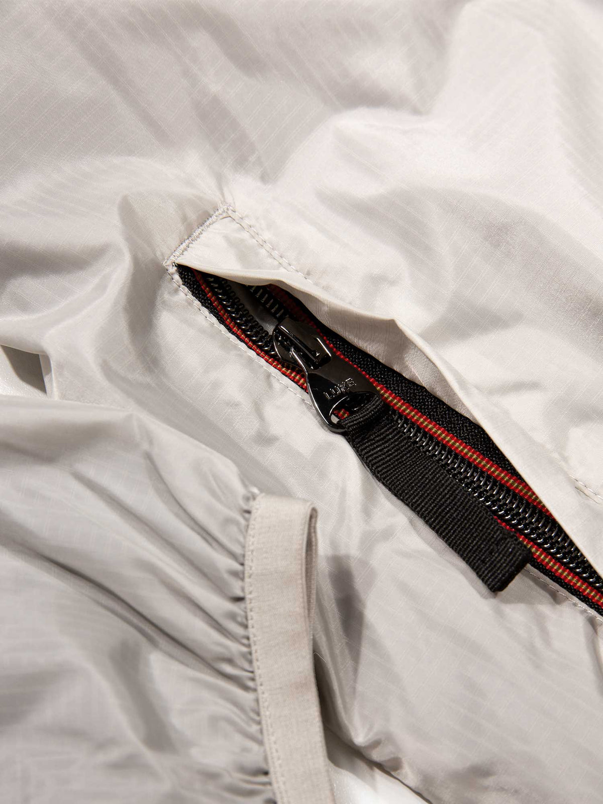 Men's grey jacket with zip-up front, detail view 4