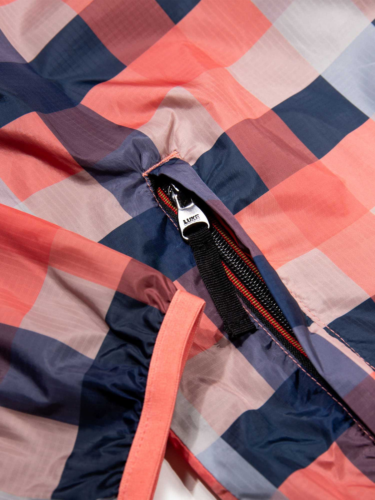 Men's orange jacket with zip-up front, detail view 4