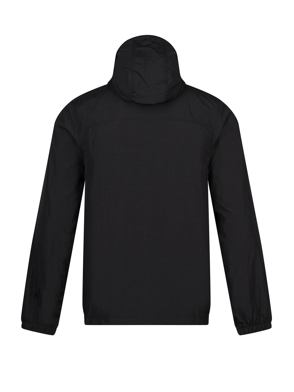 Men's black jacket with front pocket.