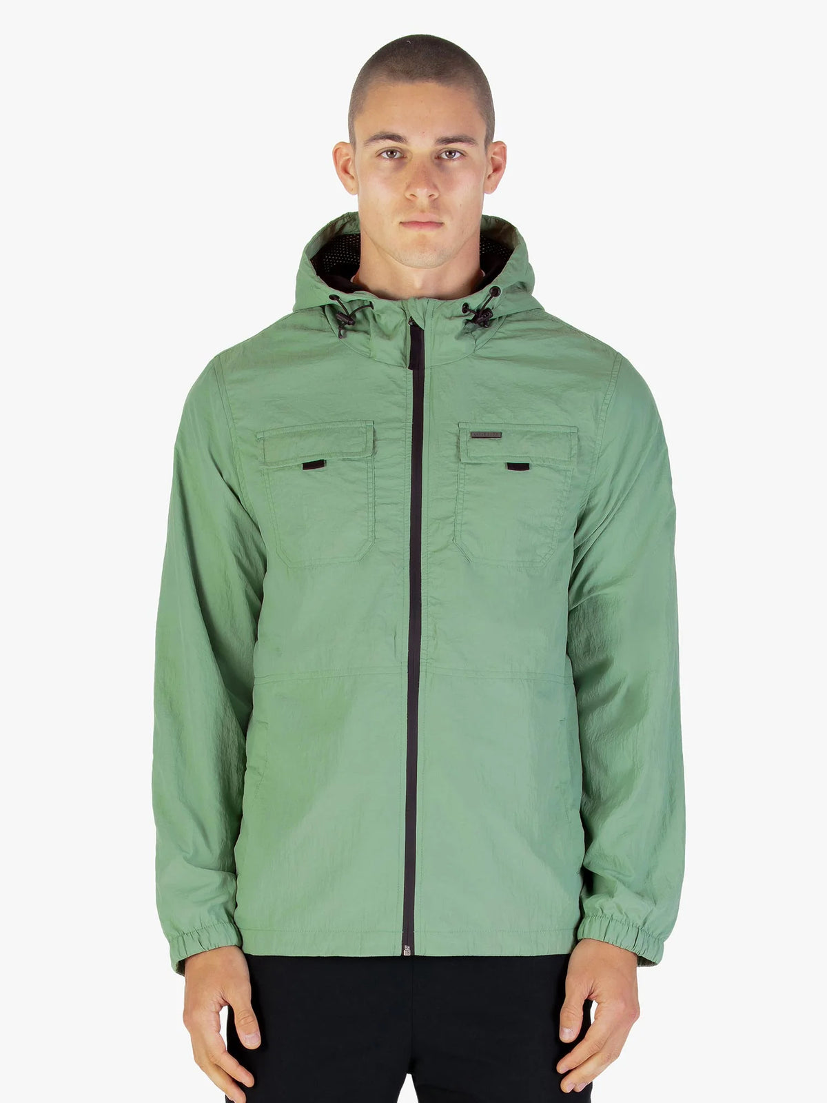 Men's green jacket.