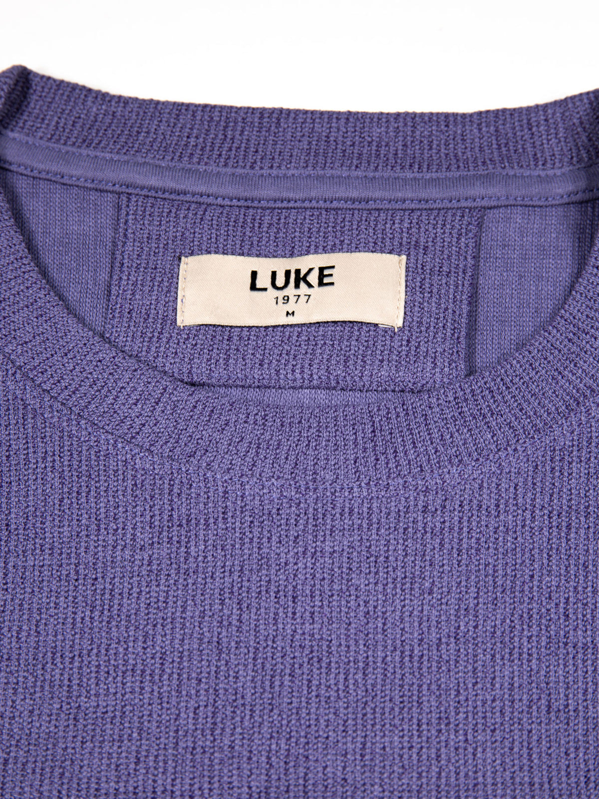 Men's purple t-shirt with crew neck and short sleeves.