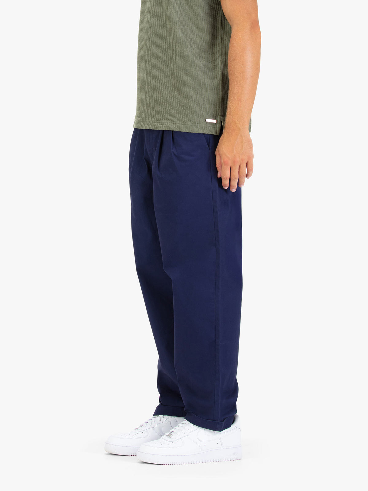 Men's navy trousers.