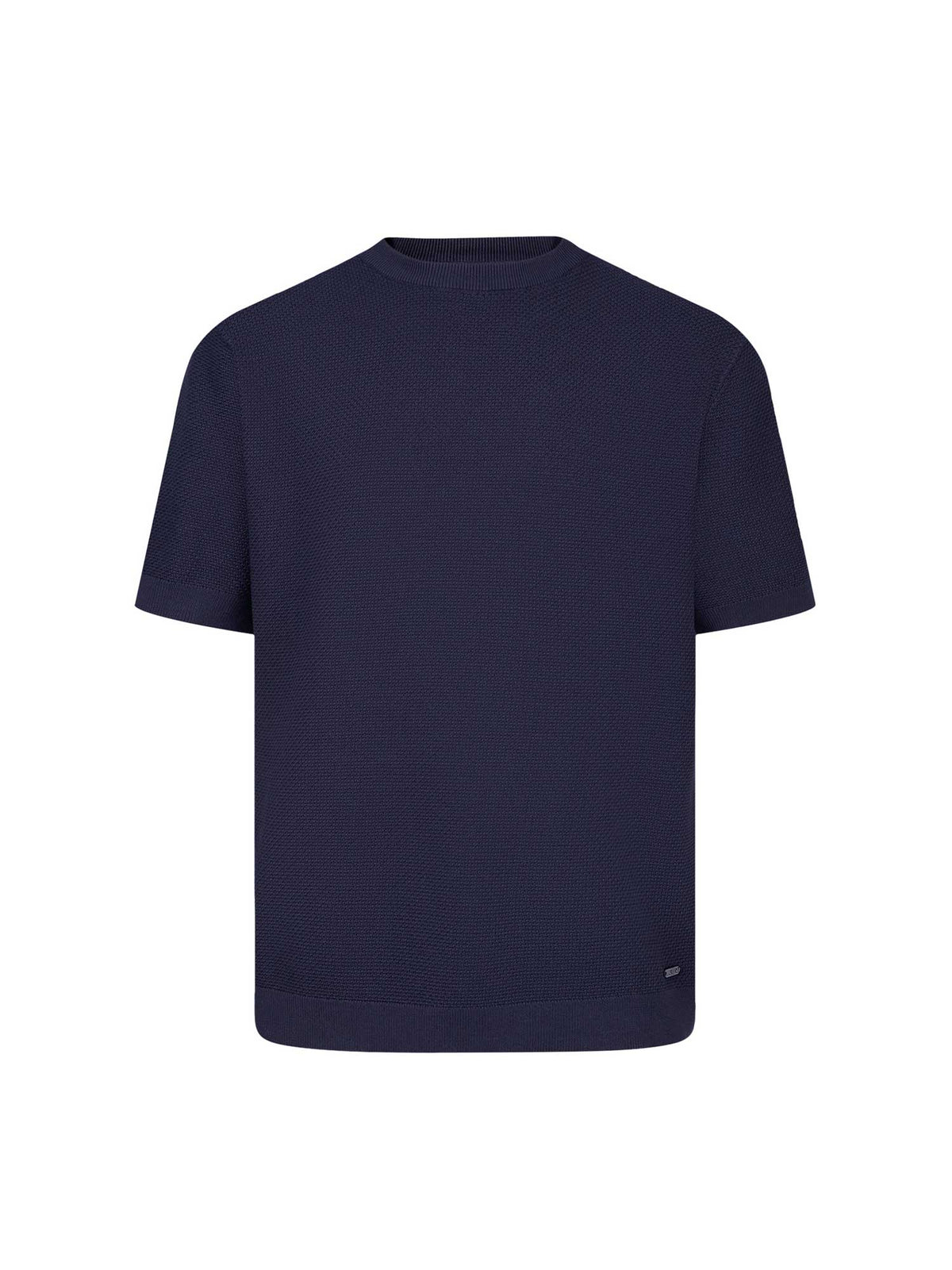 Men's relaxed-fit navy t-shirt with crew neck and short sleeves, front view