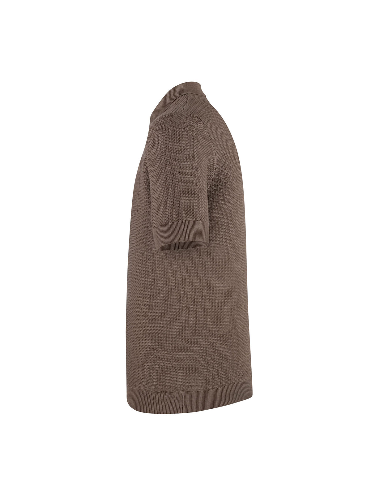 Swell Knitted Zip Neck Polo Shirt - Brown