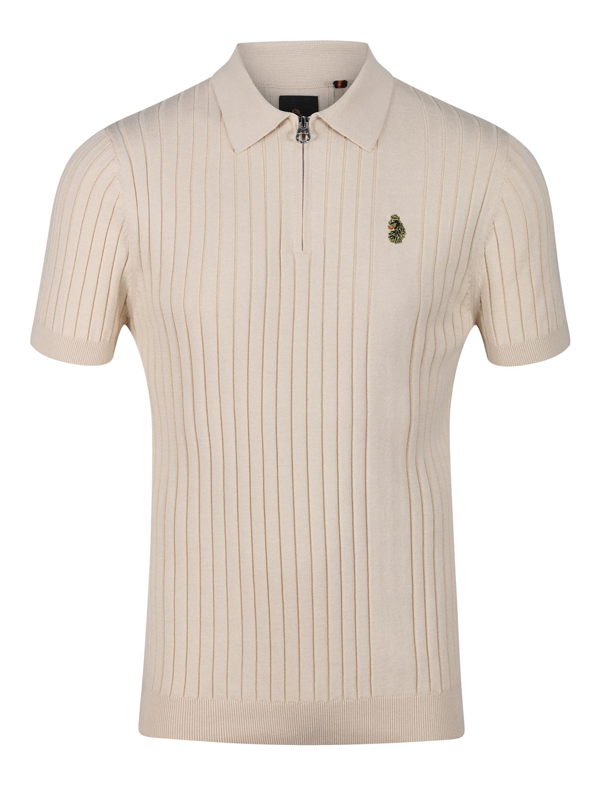RIB EYE KNITTED ZIP POLO