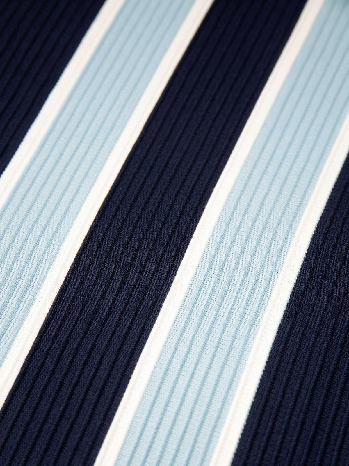 Men's relaxed-fit navy shirt with Cuban collar and button-up front, detail view 3