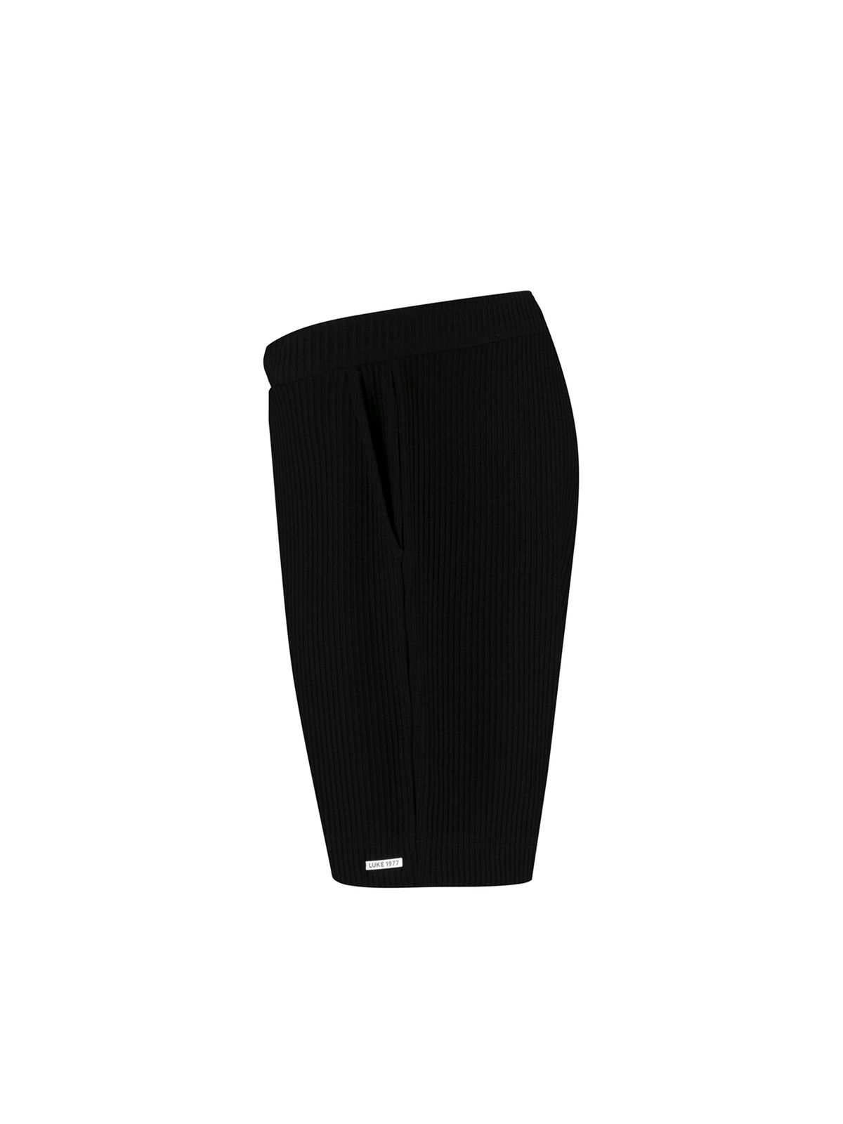Men's black shorts with drawstring waistband.