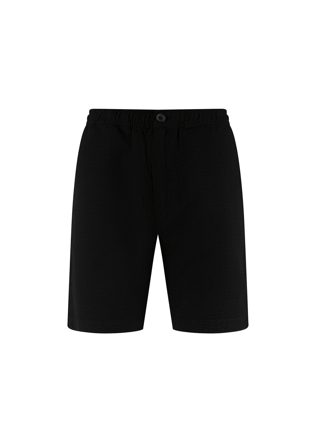 Men's black shorts with drawstring waistband.