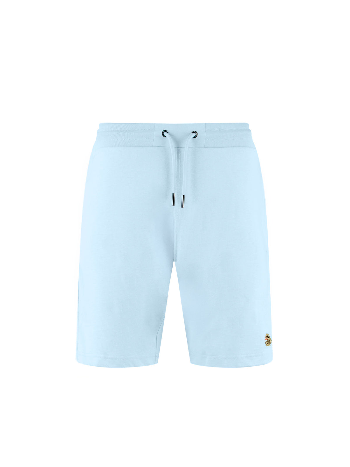 Men's blue-1 short set with short-sleeve shirt and drawstring shorts, front view of the shorts.