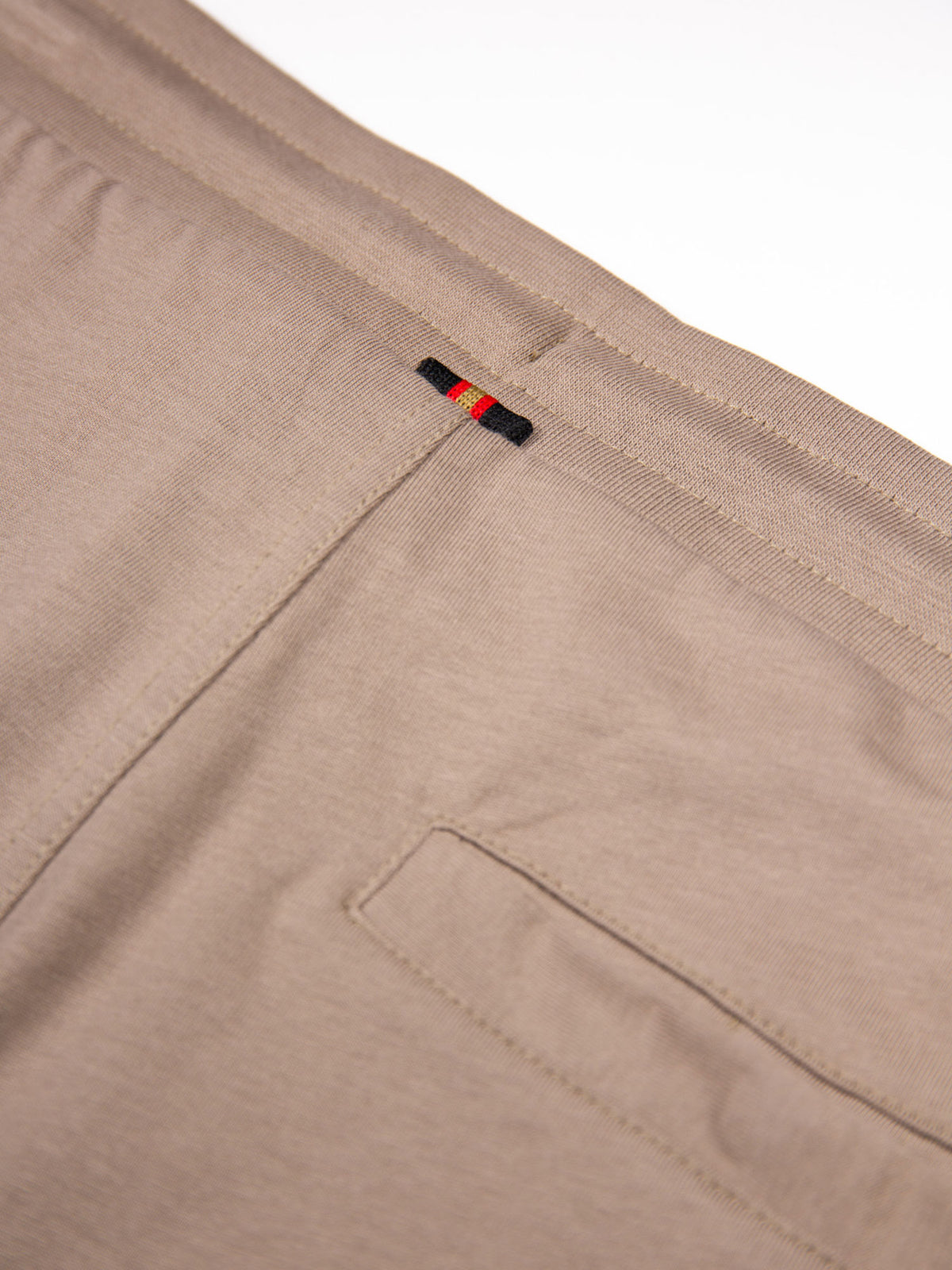 Men's brown shorts with drawstring waistband.