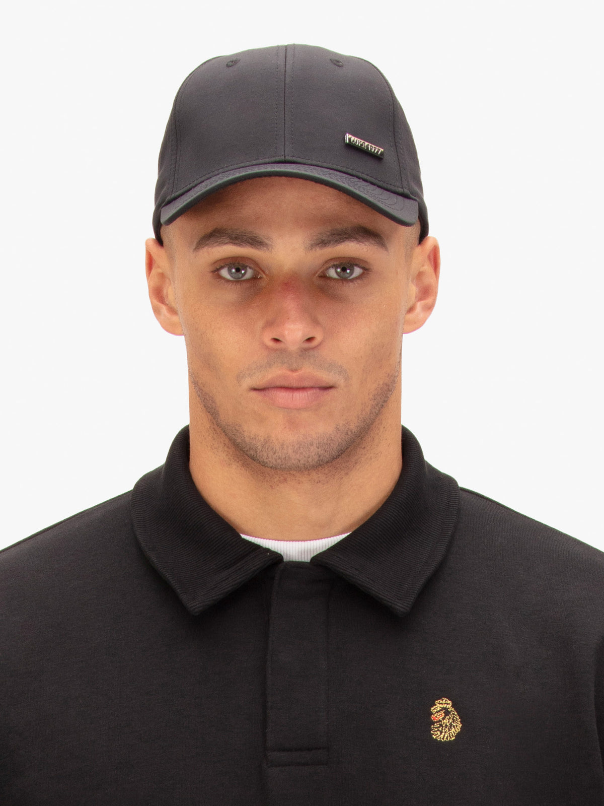 Men's black hat.