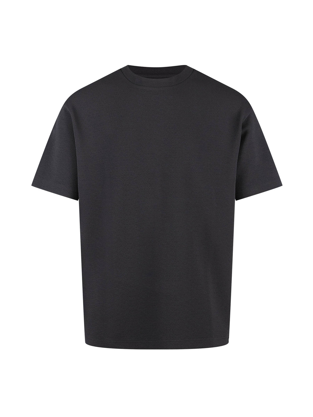 Men's grey t-shirt with crew neck and short sleeves - front view.