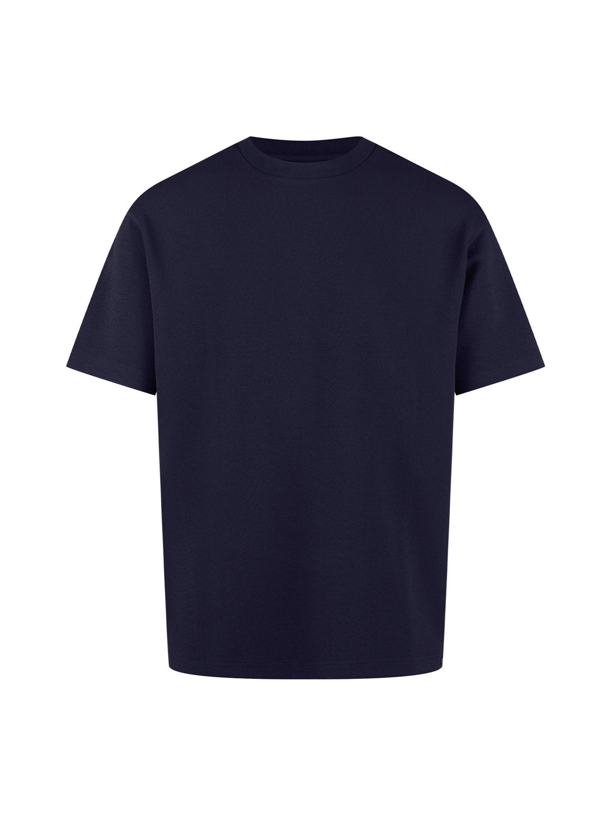 Men's relaxed-fit navy t-shirt with crew neck and short sleeves, front view