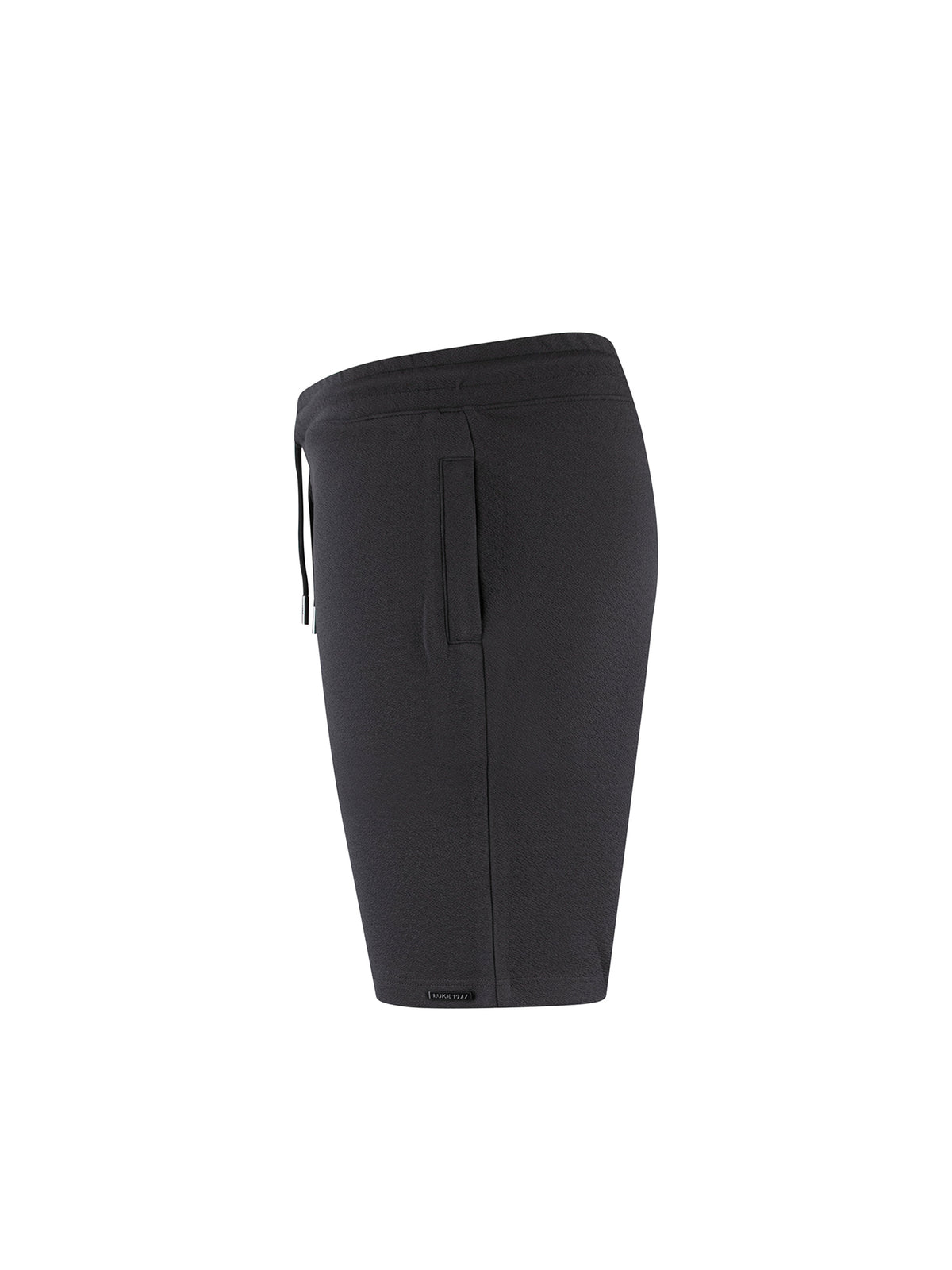 Men's grey shorts with drawstring waistband.